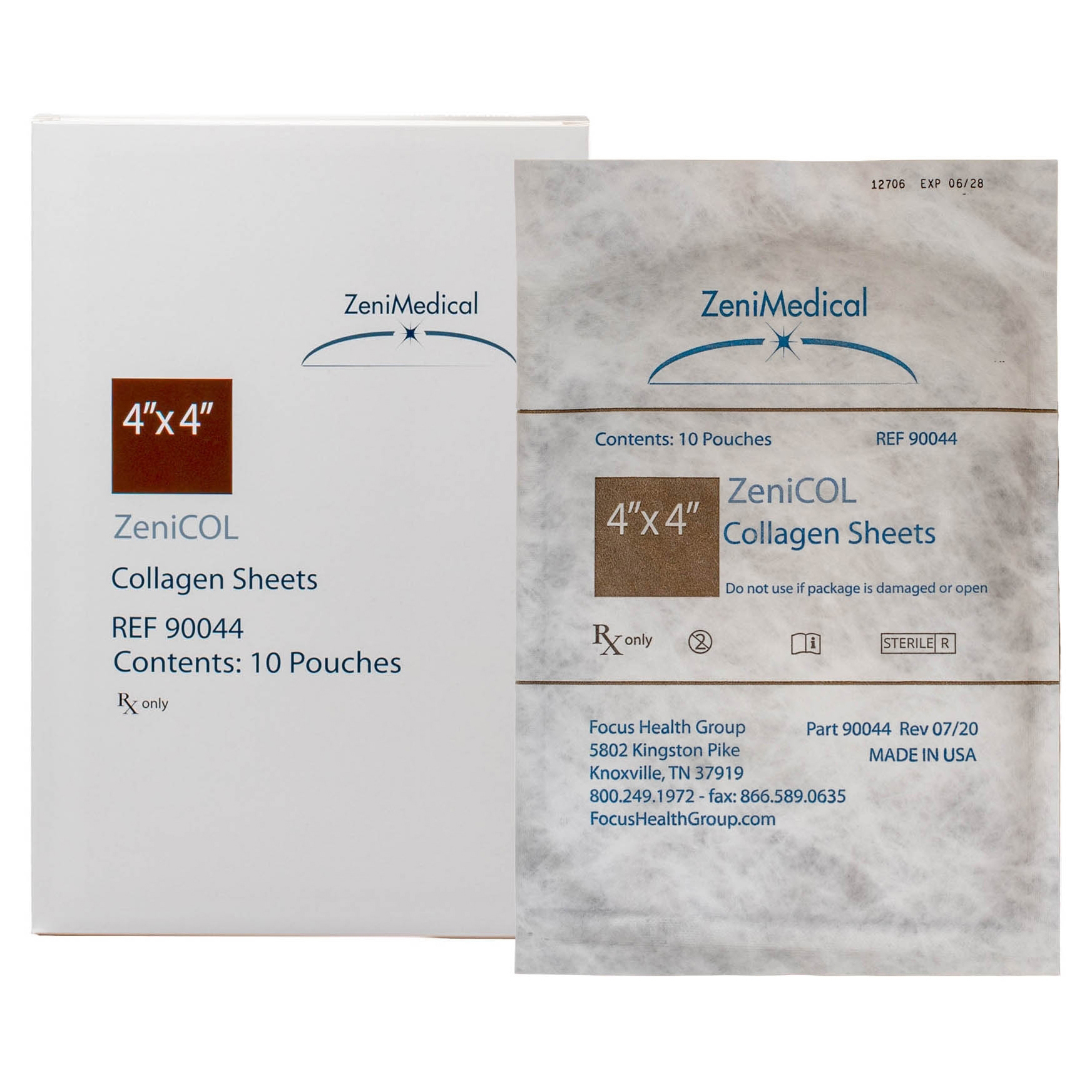 【未使用】コラーゲンシート(27,000円→9,500円) ZeniCol Collagen Dressing 2x2 Inch, Sterile Wound Care