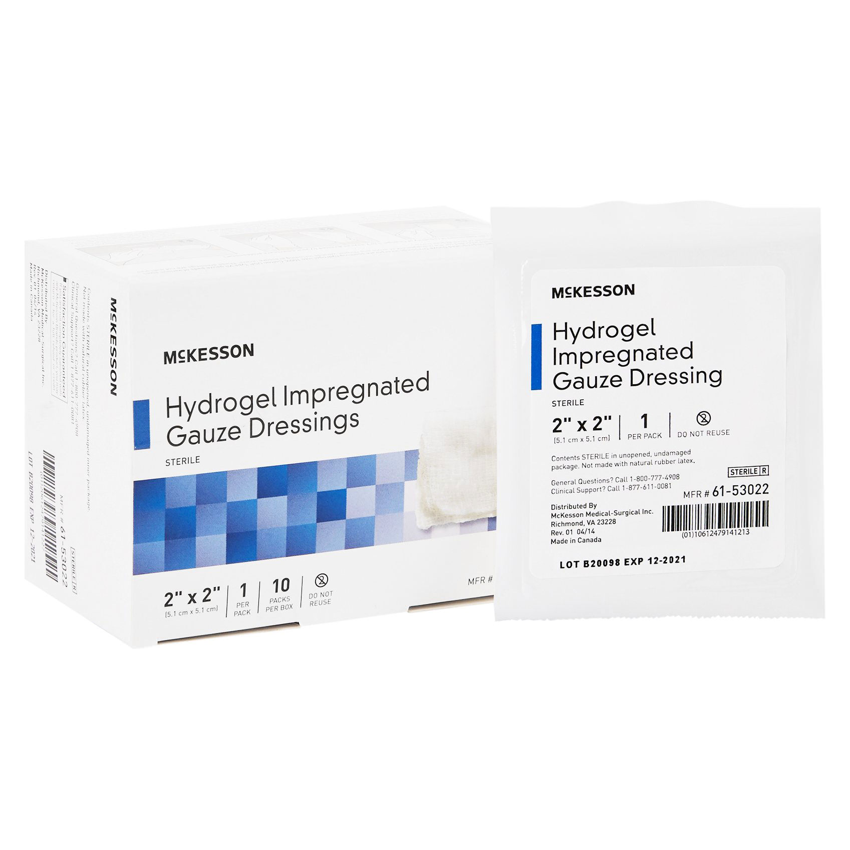 McKesson Hydrogel Gauze Dressing White Square Sterile - Main image