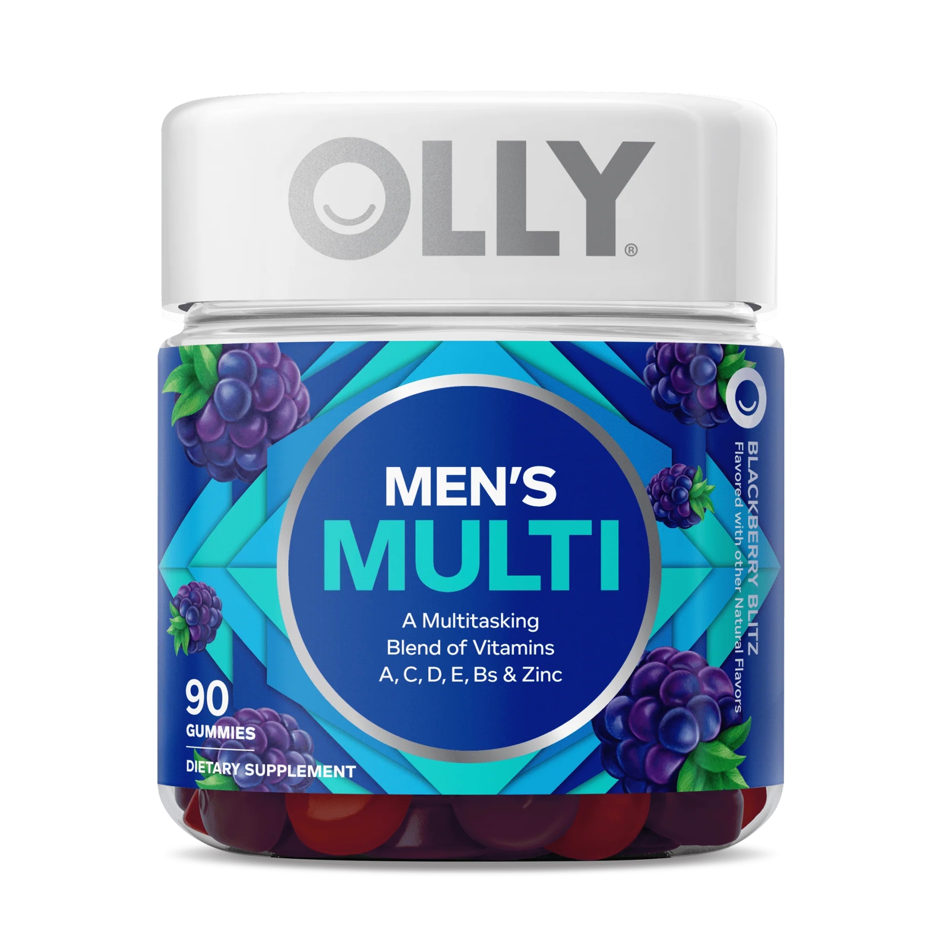 OLLY Men's Multi-Vitamins, Zinc Supplement Gummies - Bottle of 90 thumbnail 1