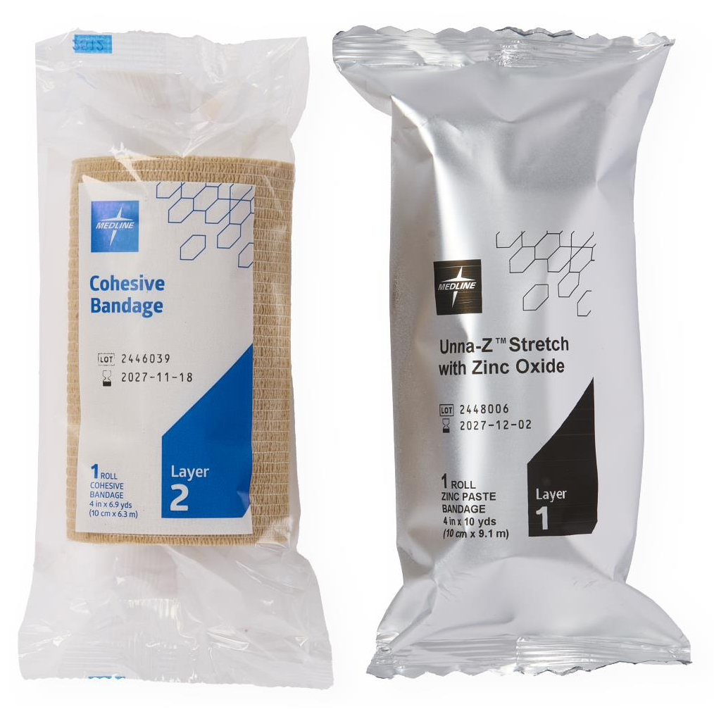 Unna-Z Stretch Zinc Oxide Compression Bandages with Cohesive Kit