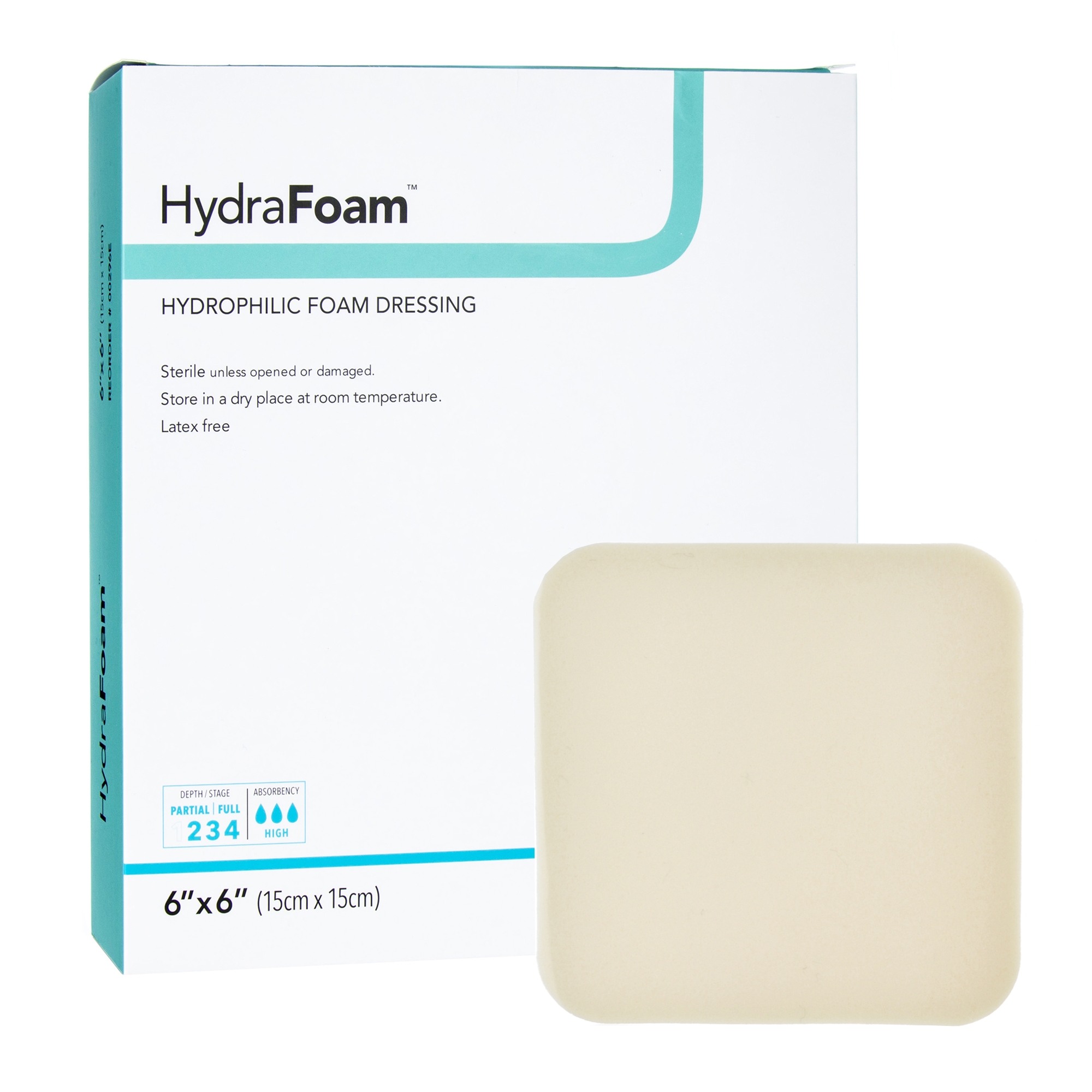DermaRite HydraFoam Foam Dressing 6x6, Box of 10