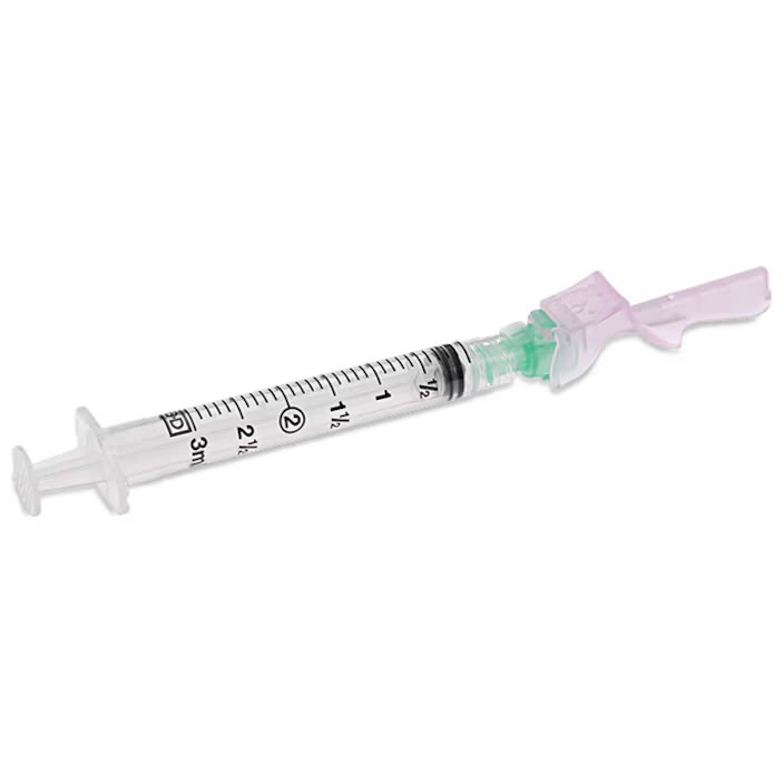 BD Eclipse Safety Hypodermic Syringe with Needle, Luer Lock Tip thumbnail 1