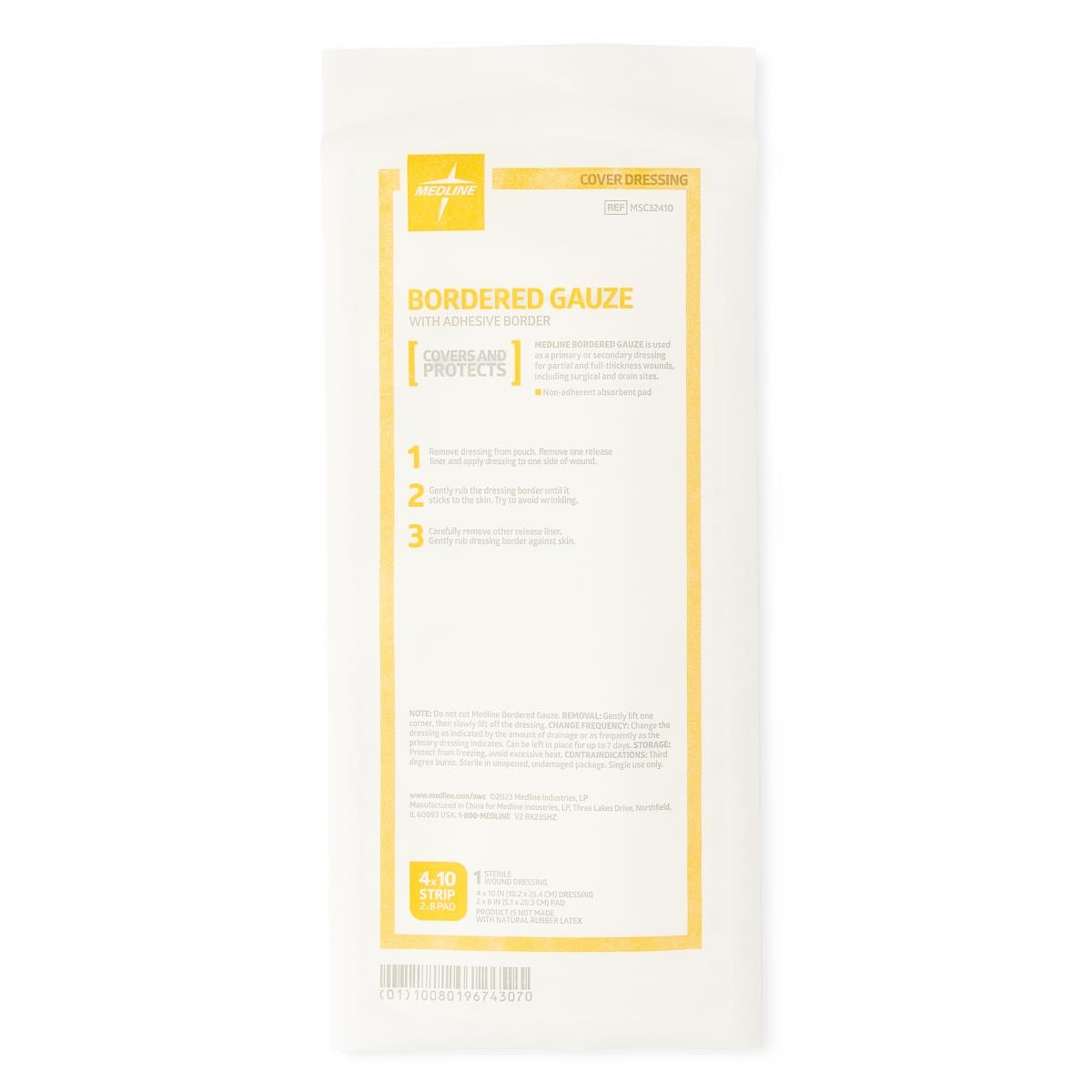 Areza Medical Island Wound Dressing – Bordered Gauze, 6x6 Inch, Sterile, 60/Box