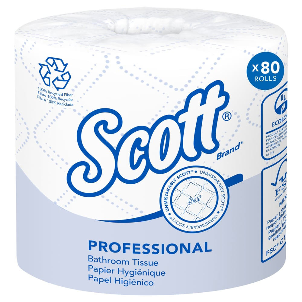 Scott White 2-Ply Standard Toilet Tissue Roll - Case of 80 thumbnail 1