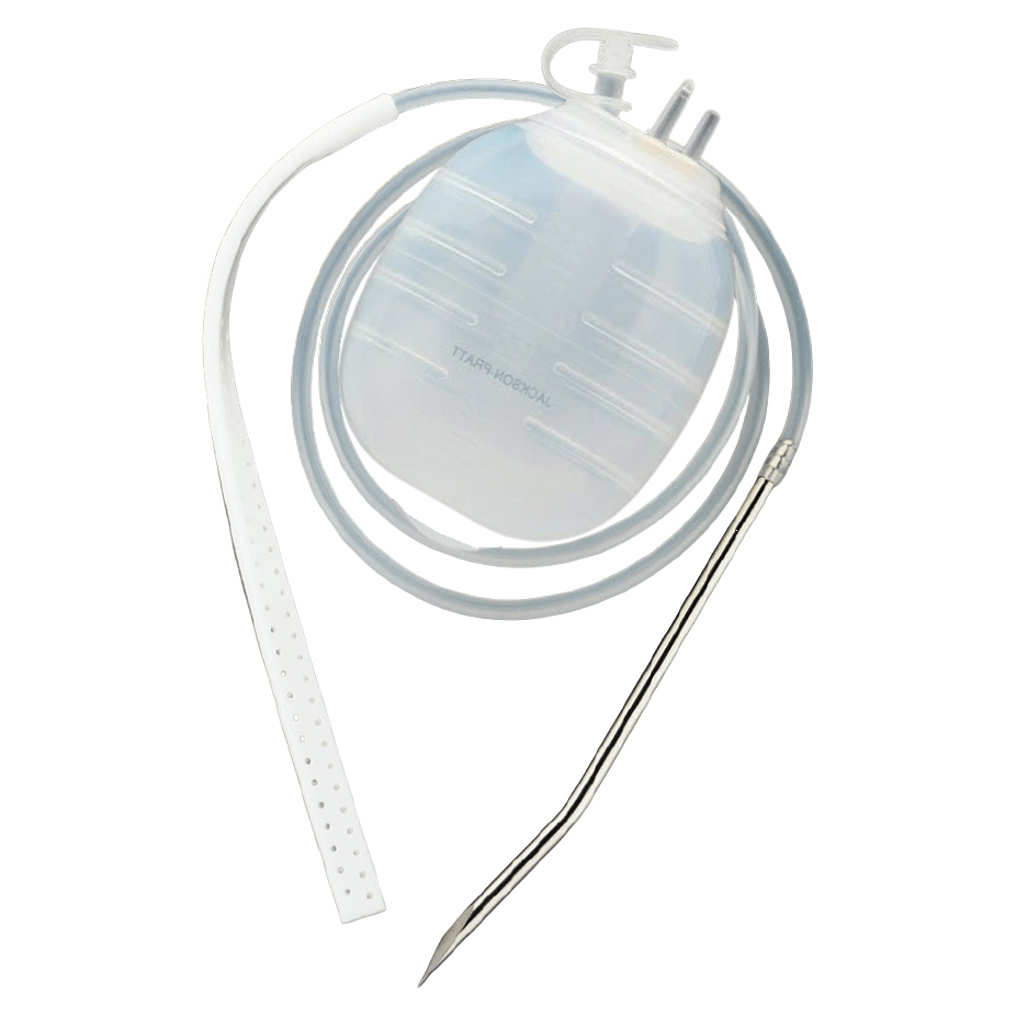 Jackson-Pratt Reservoir Kit, Round Perforations Silicone with Trocar, 400cc Capacity